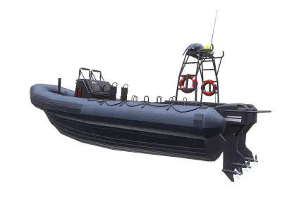 Inflatable Patrol Boat Low-poly 3D model