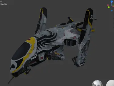 Space Ship Low-poly 3D model by ndt5292