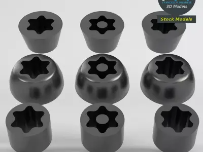 6-point star drive screw collection 3D model