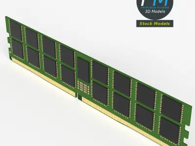 DDR5 RAM memory module 1 3D model