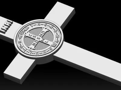 Saint Benedict Cross Pendant Model 1 3D print model