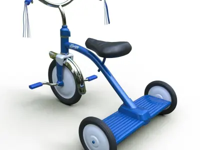 Tricycle Classic Low-poly 3D model