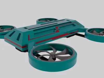 Drone toy with four wheels 3D model