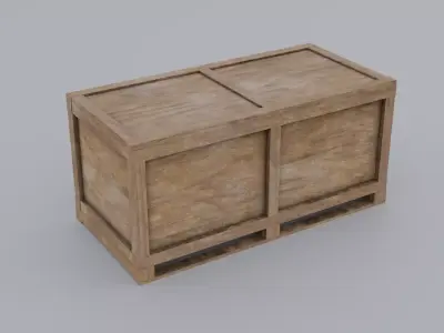 Wooden Box Long Free low-poly 3D model