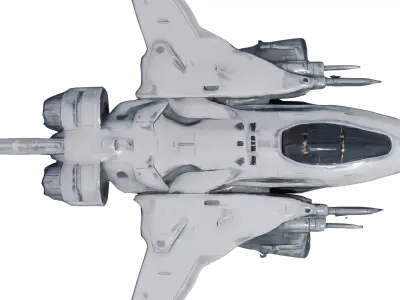 Quantum Raptor Spaceship Lowpoly GameReady Low-poly 3D model