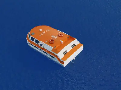 Tender Lifeboat   Low-Poly 3D Model Low-poly 3D model