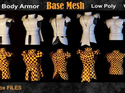 35 Body Armor Base Mesh vol16  Low-poly 3D model