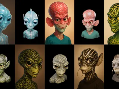 Head Fish bundle 2 pack 100 glb 3D model