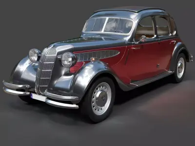 326 Classic Sedan 1941 - High-Poly 3D Model 3D model