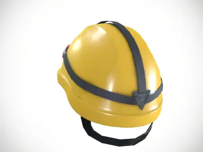 Safety Helmet With Torch Low-poly 3D model