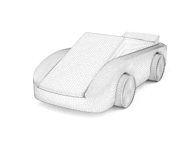 Wooden toy car 40 3D model