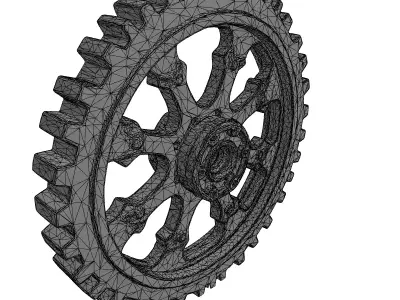 Rusty Industrial Gear Wheel Low-poly 3D model purchase