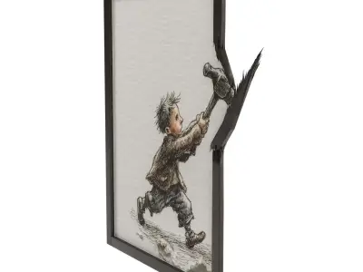 Illustrated wall art frame - Part 4 3D model