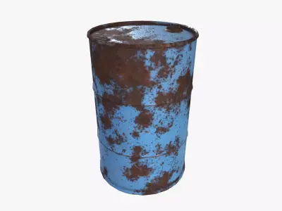 Painted Rust Barrel Low-poly 3D model
