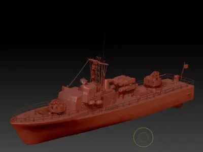 Rocket launcher gun ship 3D model