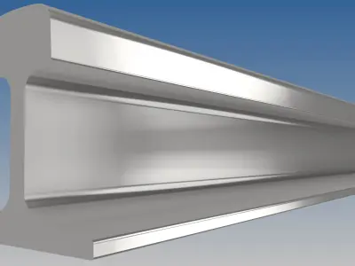 British Standard-EN13674 50E6 rail 3D model