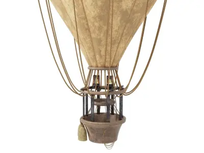 Vintage Hot Air Balloon Low-poly 3D model