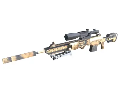 30-ASW338-gun model 3d game ready model Low-poly 3D model Low-poly 3D model