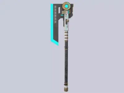 Scifi axe Low-poly 3D model order