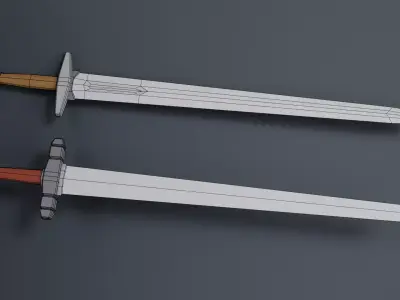 Simple RPG Low Poly weapons  Free low-poly 3D model