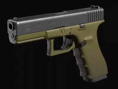 Glock 17 Low-poly 3D model 3