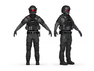Special Forces Soldier Rigged 3D model