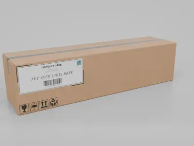 Cardboard Box R-282 - Rigged and Customizable Low-poly 3D model
