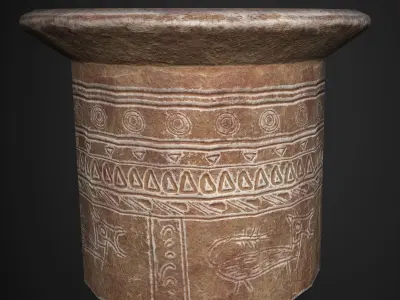 old ancient pot lowpoly game asset Low-poly 3D model