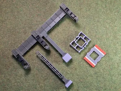Deutsche Bahn Triple Signal Bridge Mod1 1-87 FDM color 3D print model