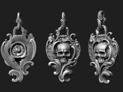 Skull ornament pedant 3D print model