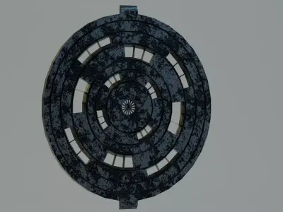 Rustic Manhole Cover 3D Model  Low Poly Game Ready Free low-poly 3D model