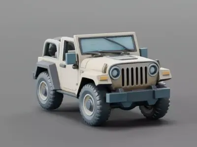 Mini Offroad Jeep 3D Model Low-poly 3D model
