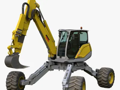 Menzi Muck Excavator Rigged 3D model