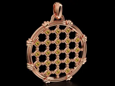 Antique diamond pendant 694 3D print model