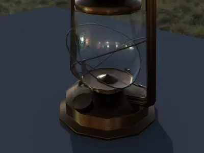 Kerosine lamp Low-poly 3D model