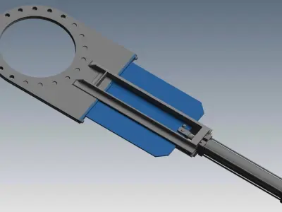 GATE VALVE 20in  Neumatic cilynder Free 3D model