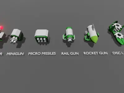 Low Poly Modular Tanks Low-poly 3D model