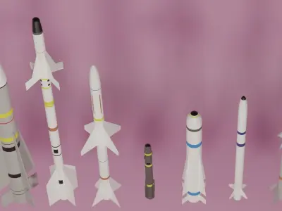 Aircraft Missiles Collection Low-poly 3D model