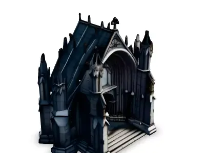 Gothic Church 3D Model Low-poly 3D model