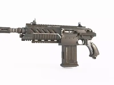 Future wasteland style submachine gun 3D model