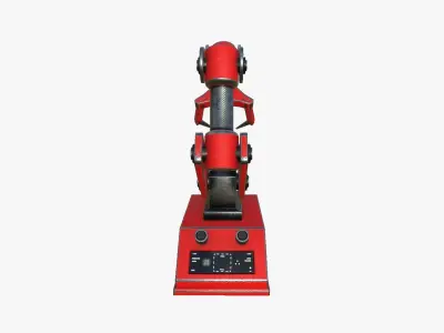 Robotic Hand A04 Red - Machinery Industrial Design Low-poly 3D model