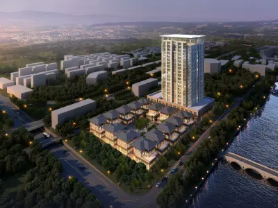 3Dmax fashion city commercial square building 322 3D model