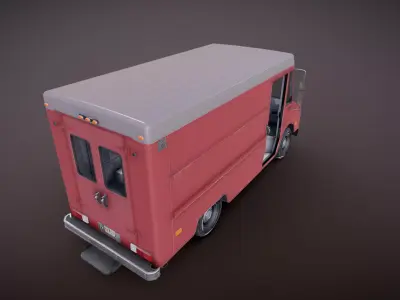 Generic american BoxVan Low-poly 3D model