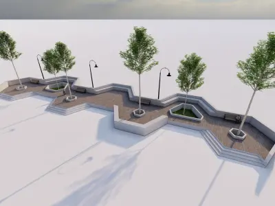 public park-Private Park Landscape 3D model order