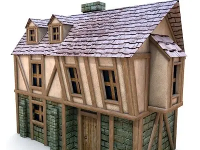 Medieval Building 29 Pumpkin Cottage Low-poly 3D model
