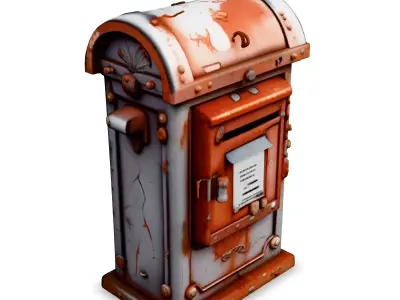 Vintage Rusty Mailbox 3D Model Low-poly 3D model