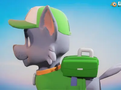 Rocky Recycle Character Animated Rigged Low-poly 3D model