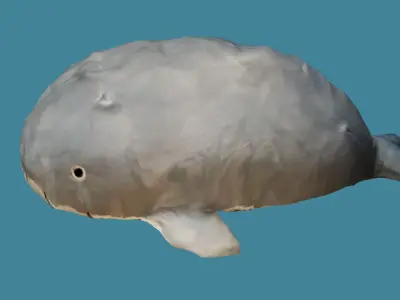 Whale Plush Toy Low-poly 3D model