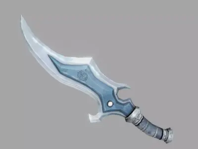 Dagger sword Low-poly 3D model 6