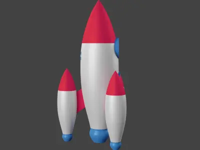 Cartoon Rocket Low-poly 3D model get